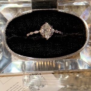 MOSSANITE Elegant Silver Marquise Ring